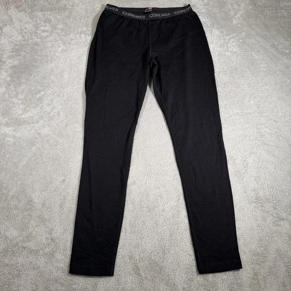 Icebreaker Merino 260 Leggings Womens Large Black Bodyfit Base Layer Thermal - Picture 1 of 10